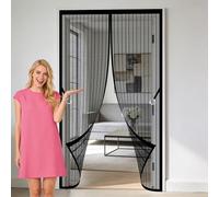 Puerta Magnética 90 x 187 cm Imán sin Necesidad de Taladrar Mosquitera Puerta con Iman No Requiere Herramientas, Fácil de Instalar para Todos Los Tamaños de Puertas, Negro