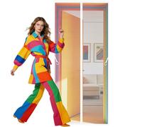 Puerta Magnética 90 x 291 cm Cierre Magnético de Arriba a Abajo Automáticamente Mosquitera Ventana Magnetica Resistente para Balcón Puerta Corredera de Patio, Blanco