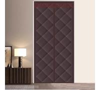 Puerta magnética térmica, autosellante, manos libres, resistente al viento e insonorizada, para todo el año, puerta temporal, marrón, 110 x 250 cm