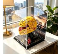 Puerta magnética Vitrina acrílica para Lego 43022 Casco de Lewis Hamilton, Resistente al Polvo, 18x18x23 cm, Pantalla Transparente con Resistente a los arañazos, Resistente al amarillamiento (C)