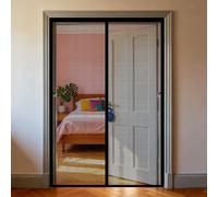 Puerta Mosquitera 110 x 170 cm Mosquitera Cortina Puerta Magnetica Cierre Magnético de Arriba a Abajo, Automáticamente, Mantiene El Aire Fresco, para Balcón Dormitorio, Negro