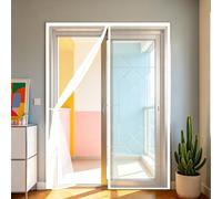 Puerta Mosquitera 110 x 170 cm Mosquitera Magnética Cortinas Cierre Magnético de Arriba a Abajo, Automáticamente, Mantiene El Aire Fresco, para Balcón Dormitorio, Blanco