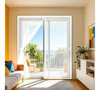 Puerta Mosquitera 145 x 200 cm Cortina Magnética para Puertas Cierre Automático de Arriba a Abajo, Mantiene El Aire Fresco Dentro y Los Bichos Fuera, para Patio Balcón, Blanco