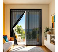 Puerta Mosquitera 150 x 150 cm Cortina Magnética para Puertas Cierre Automático de Arriba a Abajo, Mantiene El Aire Fresco Dentro y Los Bichos Fuera, para Patio Balcón, Negro