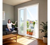 Puerta Mosquitera 52 x 175 cm Mantiene El Aire Fresco Dentro y Los Bichos Fuera, Cinta Mágica, Imanes Cierre Automático, Cortina de Red con Imán, Mosquitera para Puerta para Balcón/Patio, Blanco