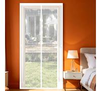 Puerta Mosquitera 52 x 235 cm Mantiene El Aire Fresco Dentro y Los Bichos Fuera, Cinta Mágica, Imanes Cierre Automático, Mosquitera Cortina Puerta Magnetica Imantada para Balcón/Patio, Blanco