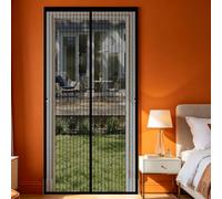 Puerta Mosquitera 52 x 240 cm Mantiene El Aire Fresco Dentro y Los Bichos Fuera, Cinta Mágica, Imanes Cierre Automático, Mosquitera Cortina Puerta Magnetica Imantada para Balcón/Patio, Negro