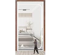 Puerta Mosquitera 80 X 200 Cm,Cortina De Malla,El Sello De Arriba A Abajo Se Cierra Automáticamente,Fácil De Instalar Sin Perforar,Mantiene El Aire Fresco Dentro ( Color : Weiss , Size : 130x220cm )