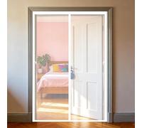 Puerta Mosquitera 80 x 85 cm Mosquitera Cortina Puerta Magnetica Cierre Magnético de Arriba a Abajo, Automáticamente, Mantiene El Aire Fresco, para Balcón Dormitorio, Blanco