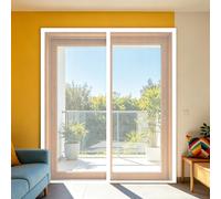 Puerta Mosquitera 90 x 130 cm Mosquitera Ventana Magnética Cierre Automático de Arriba a Abajo, Mantiene El Aire Fresco Dentro y Los Bichos Fuera, para Balcón Dormitorio, Blanco