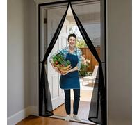 Puerta Mosquitera 94 x 236 cm Mosquiteras Magneticas para Puertas Cierre Magnético de Arriba a Abajo, Automáticamente, Mantiene El Aire Fresco, para Patio Balcón, Negro