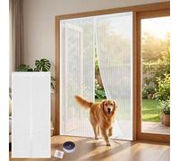 Puerta Mosquitera De 180 X 220 Cm For Un Fácil Montaje Sin Taladrar, Imanes Más Potentes, Protección Contra Insectos, Seguro For Garras De Gato(White,90x205cm)