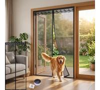 Puerta Mosquitera De 180 X 220 Cm For Un Fácil Montaje Sin Taladrar, Imanes Más Potentes, Protección Contra Insectos, Seguro For Garras De Gato(Black,90x200cm)