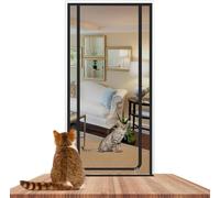 Puerta Mosquitera For Gatos Mejorada De 85 X 200 Cm, Puerta Mosquitera Segura For Mascotas Con Cremallera De Doble Cara, Libertad For Gatos Y Perros, Es Ideal For Puertas De Balcones, Dormitorios Y Pu