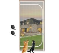 Puerta Mosquitera For Gatos Personalizada, Malla Resistente Reforzada Con Cremallera Creen A Prueba De Mascotas For Evitar Que Las Escapen Cortinas(85x210cm)