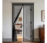 Puerta Mosquitera Magnética 85 X 200 Cm Sin Taladrar, Con Potentes Imanes, Cierre Automático, Mosquitos(Black,90x200cm)