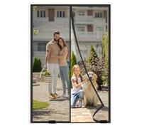 Puerta mosquitera magnética de 36 x 82 pulgadas, modelo 2025, 52 potentes imanes, malla mejorada, fácil de instalar, autosellante, probada por mascotas, alzapaños, malla para puerta mosquitera