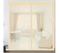 Puerta mosquitera magnética Mampara De Puerta Amarilla, Apta Para Mascotas Y Niños, Con Cierre Magnético, Resistente, Malla Divisoria Reforzada Y Autosellante, Para Puertas Corredizas(145x115cm)