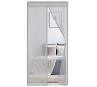 Puerta mosquitera magnética, tamaño de la pantalla: 100 x 185 cm, parte superior de 4 cm de ancho, ribete de encaje manos libres, cortina de malla resistente que mantiene a los insectos fuera, apto