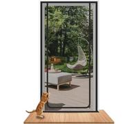 Puerta mosquitera para gatos, Cortina de puerta con pantalla for mascotas con cremallera, varios tamaños(C,90x205cm)