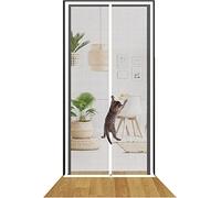 Puerta mosquitera para gatos, Cortina de puerta con pantalla for mascotas con cremallera, varios tamaños(A,95x205cm)