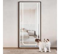 Puerta mosquitera para gatos, Puerta mosquitera autoadhesiva con cremallera, barrera for mascotas, malla protectora contra insectos, varios tamaños, color blanco(80x210cm)