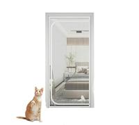 Puerta mosquitera para gatos, puerta mosquitera para mascotas, 90 x 210 cm, doble cremallera, a prueba de mascotas, evita que los perros y gatos escapen, adecuada para sala de estar, dormitorio