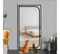 Puerta Mosquitera Personalizada a Prueba de Gatos Con Red de Protección Autoadhesiva, Cortina de Mosquitera Con Doble Cremallera Para Evitar Que el Gato Se Quede Fuera