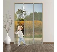 Puerta mosquitera, puerta mosquitera magnética de doble apertura para balcones, segura contra uñas de gato, imanes más fuertes, cinta de Cinta mágica de 4 cm de ancho(280x220cm,gris)