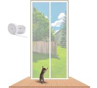 Puerta Mosquitera Reforzada For Gatos Que Se Adapta A Un Tamaño De Puerta De 80 Cm X 200 Cm, Puerta Mosquitera Resistente A Prueba De Mascotas Con Cremallera, Evita Que Los Perros Y Los Gatos Se Quede
