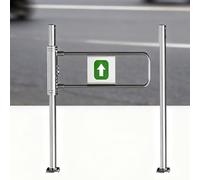 Puerta oscilante automática de acero inoxidable abierta a 90°, puerta de acceso peatonal, puerta de valla industrial con montaje en poste de 70 cm, solución de entrada duradera y segura