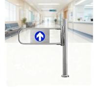 Puerta oscilante automática de dos vías con apertura de seguridad manual, montaje de valla industrial para entradas de almacén y supermercado
