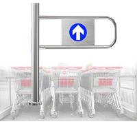 Puerta oscilante automática de rebote con resorte, puerta peatonal de 1 vía, entrada manual de 90° para supermercados, fábricas y parques, diseño duradero de giro izquierdo 90 x 100 cm