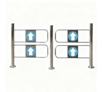 Puerta oscilante automática para entradas al mercado, puerta de seguridad OneWay con cierre automático, valla industrial con montaje manual de 90°, puerta peatonal abierta, duradera, 170 cm x 100 cm