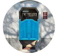 Puerta oscilante azul personalizada para café, puerta de bisagra de madera para patio, entrada automática de cocina, 110 x 70 cm, diseño elegante y funcional
