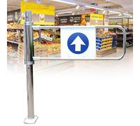 Puerta oscilante comercial peatonal automática con resorte, 90 x 103 cm, puerta izquierda abierta manual de 90 °, entrada de 1 vía para supermercado, fábrica, pasillo del parque