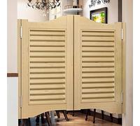 Puerta oscilante de madera con cierre automático para cocina interior y bar, color marrón claro, 90 cm, incluye bisagras, perfecta para entradas de pub y restaurantes