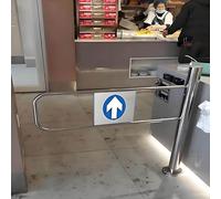 Puerta oscilante de metal automática de 60 x 100 cm, dispositivo de control de acceso para mercados, bibliotecas y almacenes, diseño de rebote flexible para mayor seguridad y seguridad peatonal