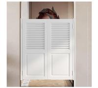 Puerta oscilante de salón retro de madera maciza con bisagras de acero inoxidable, valla de cierre automático, puerta de media cintura para barra de cocina