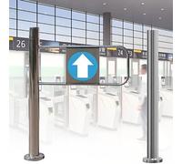 Puerta oscilante doble de rebote automático, puerta de acceso lateral de acero inoxidable resistente para tienda, puerta de resorte de seguridad, apertura de 90°, barrera de metal