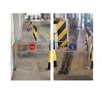 Puerta oscilante universal de acero inoxidable， Barrera giratoria unidireccional ，Empujando hacia adentro， for entradas de supermercados, seguridad mejorada(W240cm/94.4in/7.8ft)