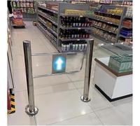 Puerta oscilante universal de metal, puerta de seguridad automática de una sola dirección con resorte para entrada de supermercado, perfecta para acceso a bibliotecas y tiendas