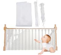 Puerta para escaleras para bebés, puerta de escalera resistente de 9, 8 pies x 30, 7, red de seguridad impermeable para mascotas y niños, protector de barandilla resistente al desgarro, guardias de .