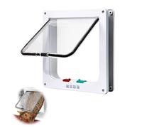 Puerta para Gato con Cierre Magnético de 4 Vías,Acrílico Gateras Mascotas,Gatera para Mascotas Pequeño,Puerta para Mascotas para Gatos y Perros Pequeños,Interior y Exterior,Blancas,19x20x2cm