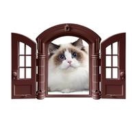 Puerta para Gatos - Gatera De ABS Resistente con Diseño Retro Francés De Doble Puerta | Paso Antifugas para & Cachorros | Pequeña Ṕuerta Ďe Dos Paneles Ṕara Dormitorio