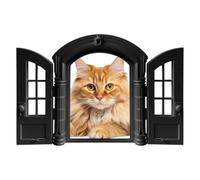 Puerta para gatos, marco de paso para cachorros a prueba de fugas | Con paneles de doble pared 24 x 27,5 x 7,2 cm estilo francés puerta interior dormitorio, garaje, exterior, pared, terraza,