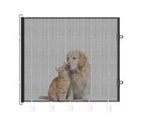 Puerta para gatos - Seguridad retráctil para mascotas | Mascotas y niños plegables de malla, pasillo seguro, porche, sala de estar, cocina, garaje, barrera para apartamentos, duradero y hace