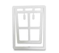 Puerta para Mascotas de Tamaño Grande Puerta de plástico con cerradura for mascotas, perros, gatos y gatitos, for ventanas mosquitera, puertas seguridad, túnel for , valla for , puerta(White,29X24CM)