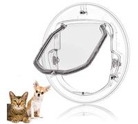 Puerta para mascotas, puerta de plástico para mascotas, puerta con solapa para gatos, puerta extraíble para perros y gatos, puertas para gatos con cerradura de 4 vías, interiores o exteriores