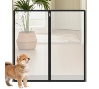 Puerta para perros - Cerca para mascotas sin taladro, puerta de escalera para mascotas, 90 x 90 cm, portátil para animales, barrera para gatos, malla de seguridad para perros y cachorros, porche